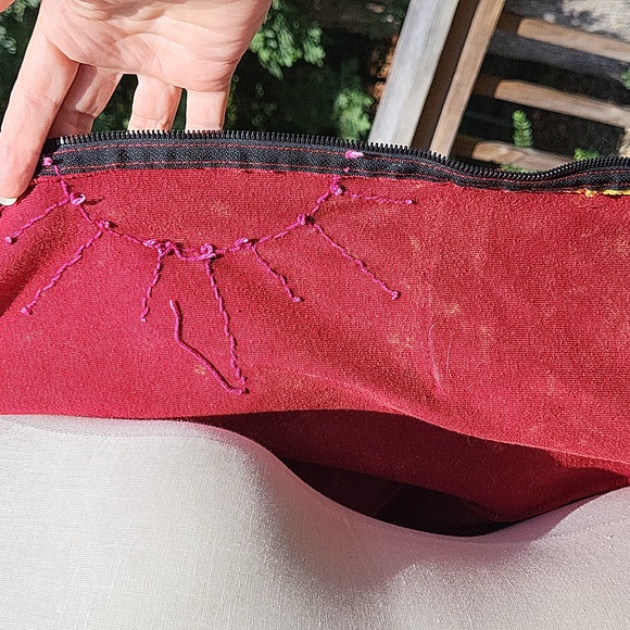 Ladies tie dye cotton zip hoodie, boho, layered stitching, multicolored, sz XL - Picture 12 of 14